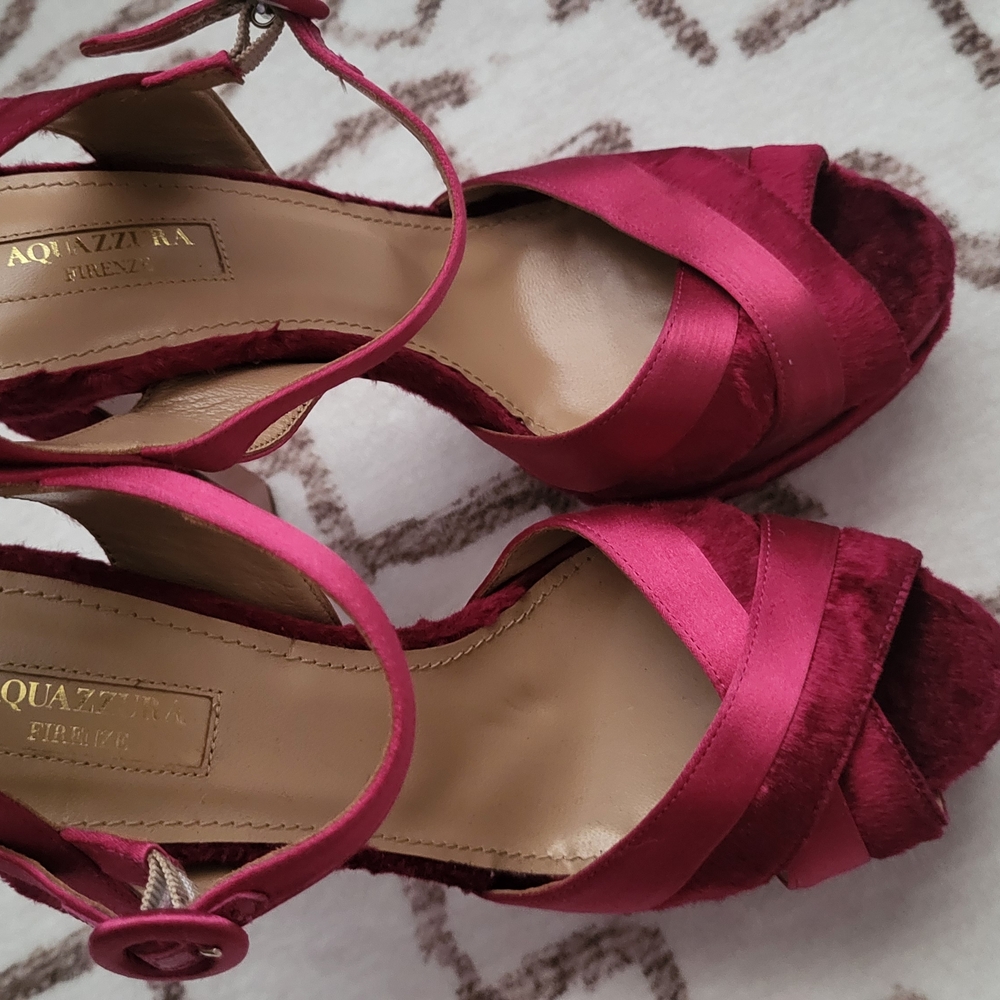 Aquazzura Women's Red Satin Heels